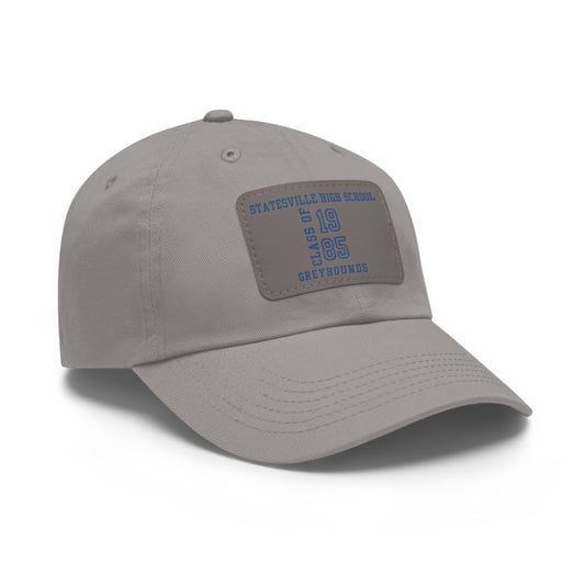 Greyhounds Forever – Statesville High Class of 1985 Grey Vintage Low-Profile Cap with Leather Patch