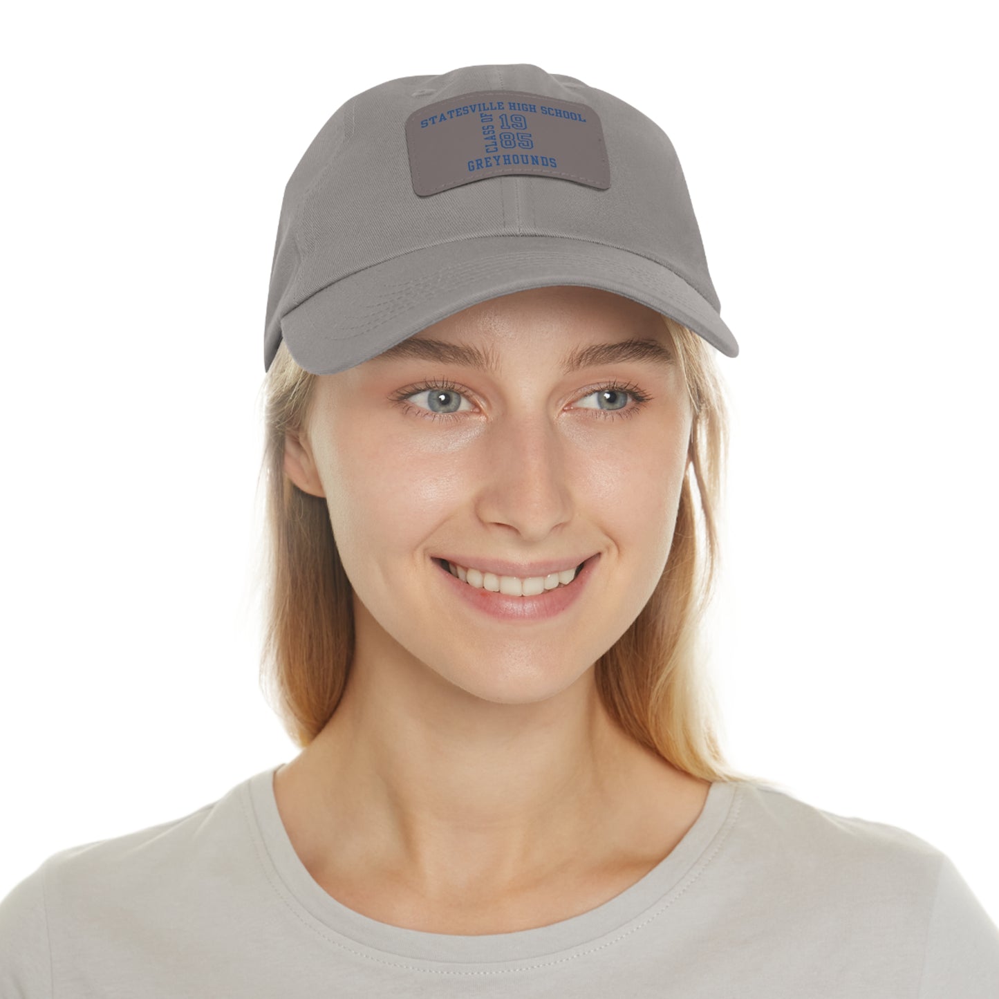 Greyhounds Forever – Statesville High Class of 1985 Grey Vintage Low-Profile Cap with Leather Patch