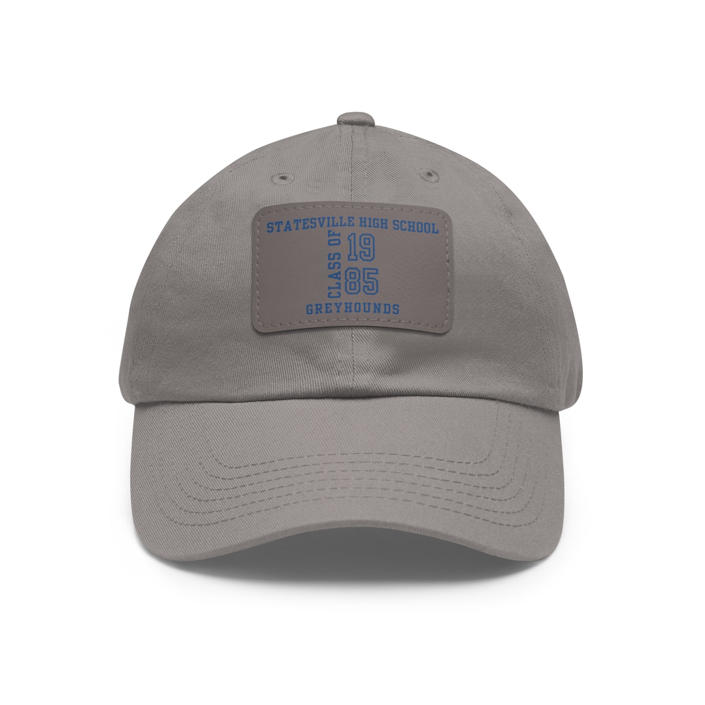 Greyhounds Forever – Statesville High Class of 1985 Grey Vintage Low-Profile Cap with Leather Patch