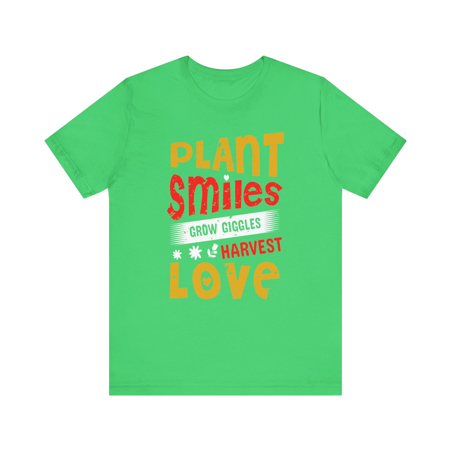 Plant Smiles, Grow Giggles, Harvest Love Tee – Wholesome Farmcore Graphic Shirt for Women| Unisex Jersey Short Sleeve Tee