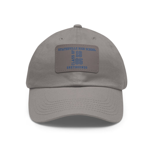 Greyhounds Forever – Statesville High Class of 1985 Grey Vintage Low-Profile Cap with Leather Patch